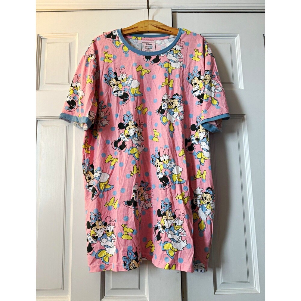 Disney Loungefly Minnie Mouse & Daisy Duck Pastel Polka Dot Unisex Tee 3X Ringer
